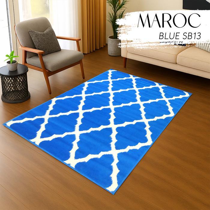 MAROC Karpet Lantai 100x150 SB13 Blue Karpet Minimalist