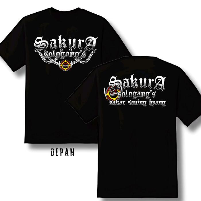 Kaos Sakura Kaos PSHT Unisex Hitam Lengan Pendek & Panjang Oblong Bulu Lembut Nyaman Polos Pria Wani