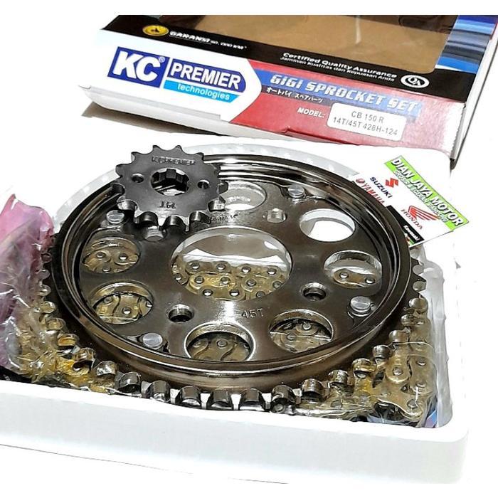 KC PREMIER GIRSET HONDA CB150 R CB150R 14T/45T 428H124 RANTE GOLD GIR TYPE SSS BAJA ASLI KUAT GEARSE