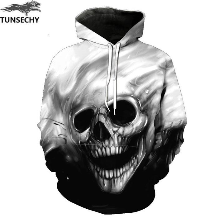 Jaket Hoodie 3D Fullprint Tengkorak