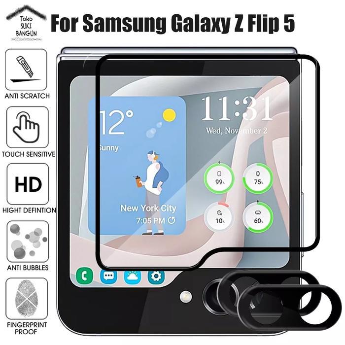 Protector untuk Samsung Galaxy Z Flip5 Flip 5 5G Screen Camera Tempered