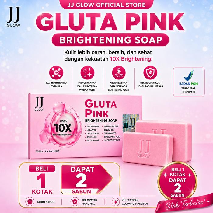 [ SPECIAL MEGA LIVE ] JJ Glow Sabun Gluta Pink Barsoap Gluta Pink Soap With 10X Brightening Formula 