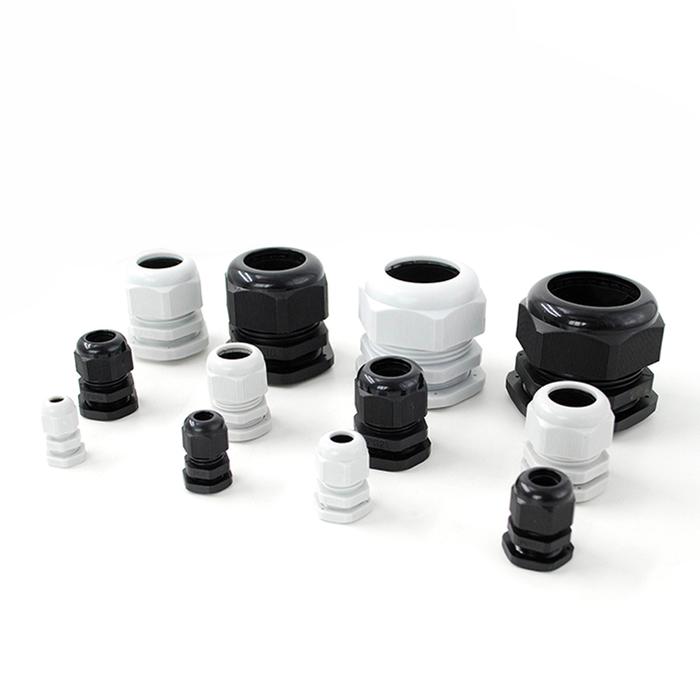 Konektor Gland Kabel Tahan Air IP68 Putih Hitam Nilon Plastik PG7