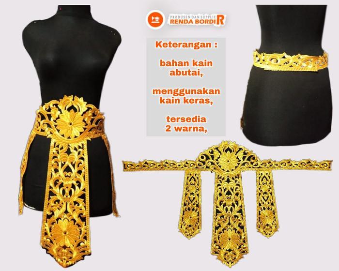 renda bordir sabuk tari lidah 3 Renda Gold Silver Aksesoris