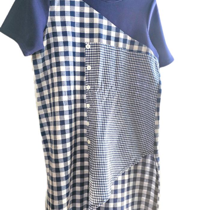 Preloved : Navy Kotak Dress