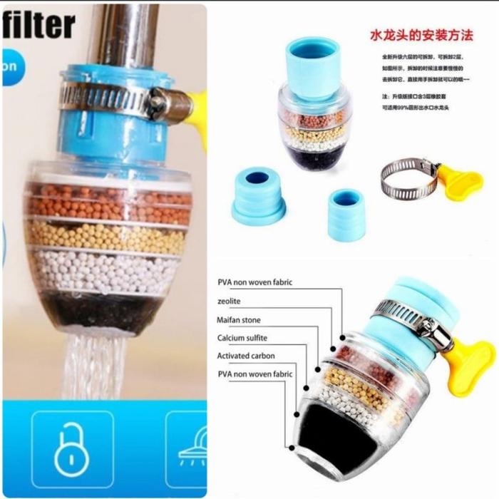 APEN Saringan Keran Air Batu 3x 6x Filter Penyaringan Dengan Klem