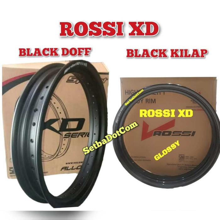 OBRAL SET VELG ROSSI Rossy SPRINT XD 140 185 250 350 SET RING 17 18 36H SUPERMOTO BLACK ROSSI XD ORI
