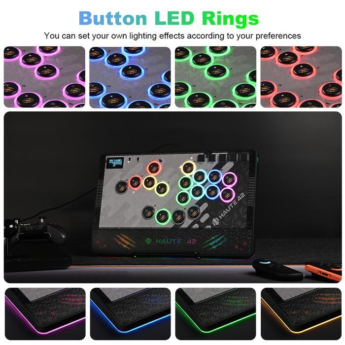 Haute42 Magnetic C-At Leverless Fightstick Hitbox Controller For Pc/Ps4/Ps5 Stickless Arcade Stick L