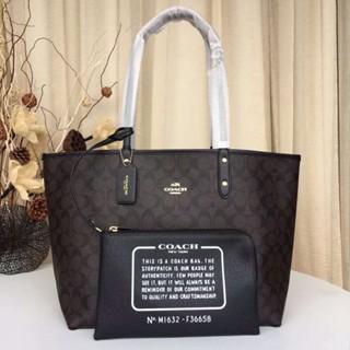 COC Tote Reversible Signature City Tote Mahogany COC F36658