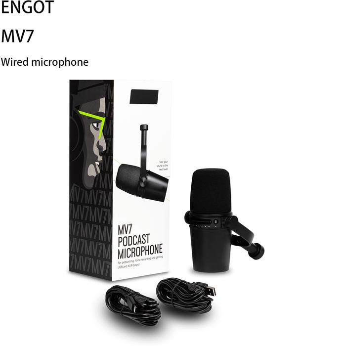 USB Full Metal USB/XLR MV7 Dynamic MIC for Professional Recording