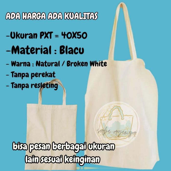 Tas Souvenir / Totebag / Goodiebag 40x50 Polos Blacu Berkualitas Tas bahu blacu 40X50 goodie bag kai
