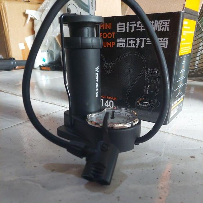 Ready Stok Pompa West Biking Floor Pump Mini Foot Pump High Pressure 140Psi Sepeda Lipat Roadbike  M