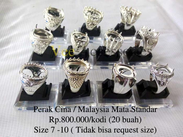 Grosir Ring / Emban Cincin Perak Malaysia / Cina Mata Standar
