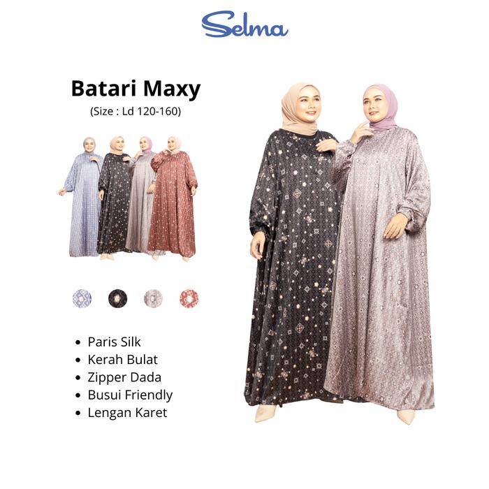 Gamis Kondangan Silk Gamis Jumbo Batari Maxy Busui Friendly Nyaman & Elegan by SELMA LABEL