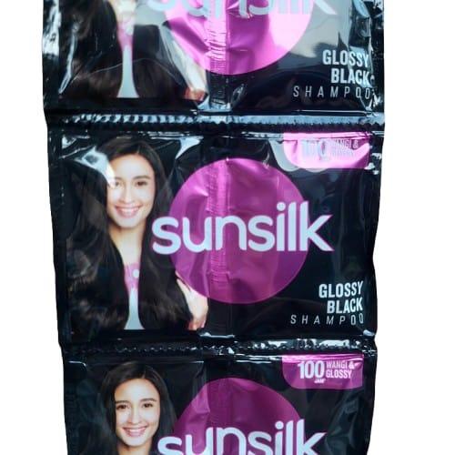 Sampo Sunsilk 1 renceng isi 12 sachet - Glossy Black