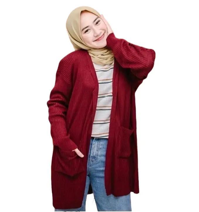 PROMO!! Belle Cardy Cardigan Rajut Wanita Oversize L-XL Bahan Halus Kancing Basic Batwing Hitam Dasa
