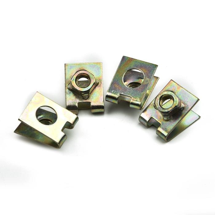 20 PCS Metal U Shape Clips Speed Nuts Fastener Rivet M6 For Auto Car
