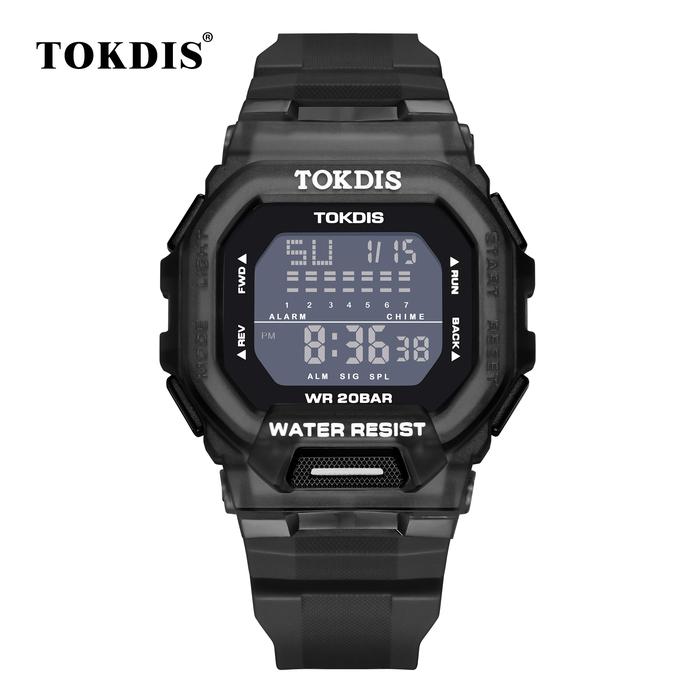 Jam Tangan Pria Tokdis 02573 Rubber Digital Original water resist 3 ATM