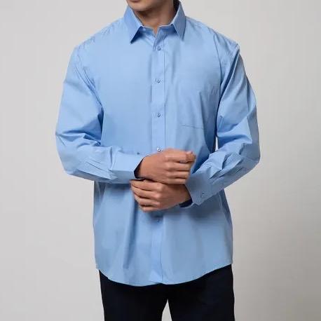 cole long sleeve shirt regular fit solid point collar kemeja pria brand cole original matahari