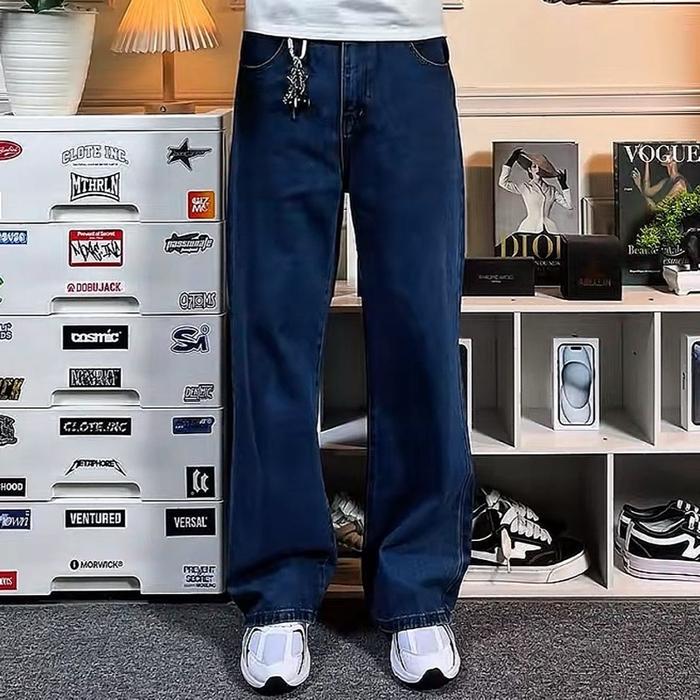 Celana Jeans Pria Wide Leg | Straight Clean Basic Gondes Style Simple Nyaman
