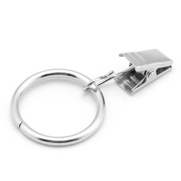 12Pcs Pengait Gorden Rel Gorden Ring Dengan Klip Dan Pengait Gorden Ring Set Ring Pipa Gorden Hitam/