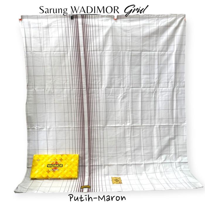 Sarung Wadimor Putih Motif Kotak Dewasa Kain