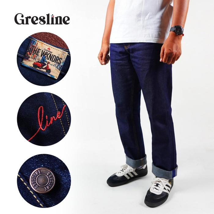 GRESLINE THE WKNDRS 16 OZ BLUE INDIGO SLIM STRAIGHT JEANS