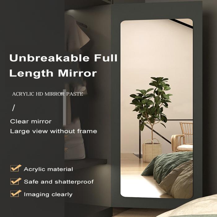 Mirror Wall Sticker Square Glass Tile Wall Sticker Self-adhesive