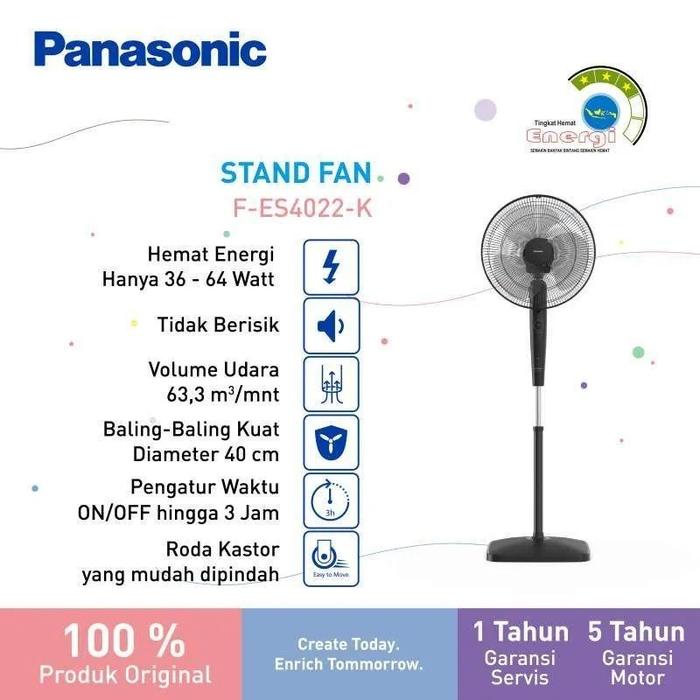 Panasonic F-ES4022 Kipas Angin Berdiri - Putih Hitam