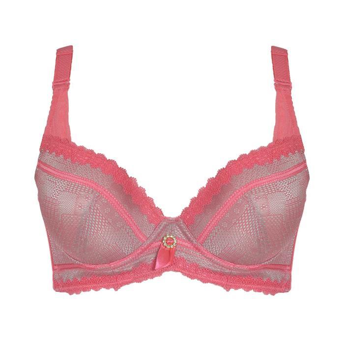 Terlaris- Cynthia Bra Full Cup Brukat Busa Tebal Ada Kawat - Pink Tua -Gratisongkir