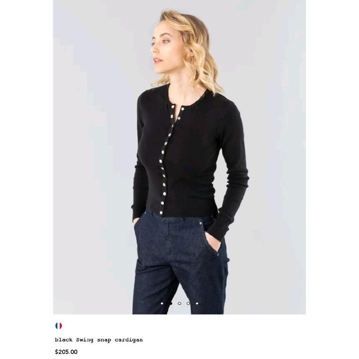 Authentic Agnes b Black Swing Snap Cardigan