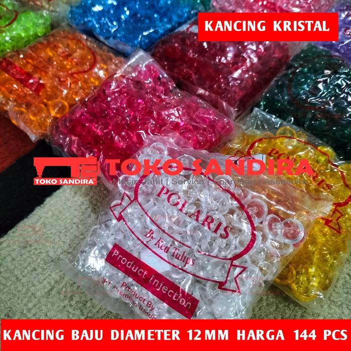 144 pcs Kancing jamur kristal 12 mm/kancing kristal/kancing baju/kancing murah/kancing baju murah