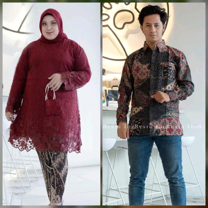 Setalan dan atasan kebaya jumbo tille bordir kebya tunik super jumbo couple kebaya jumbo couple tuna