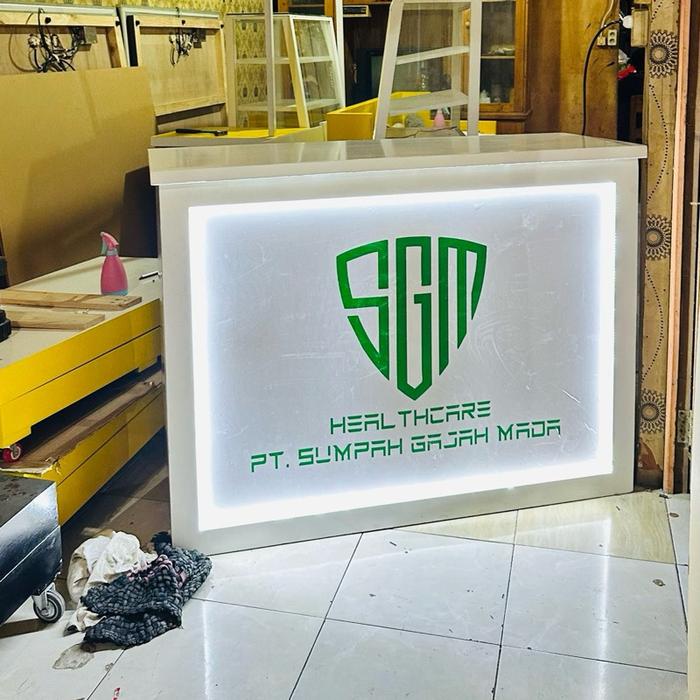 Booth Lipat Bongkar Pasang 100cm Bahan Multiplek Super Kombinasi Jati Belanda untuk Jualan Makanan M