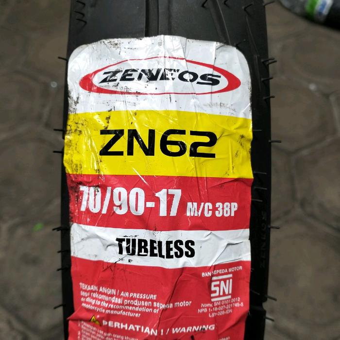 Ban Luar ZENEOS ZN62 70/90-17 M/C 38P Tubeless SNI untuk Sepeda Motor
