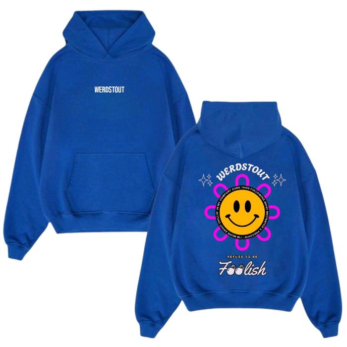 Hoodie Boxy Refuse To Be Foolish Starboy Distro Unisex Biru M-XXL - Asea Clothing - Sweater, Fleece 