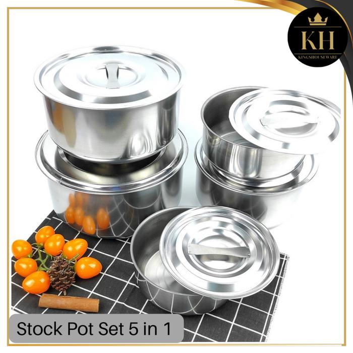 Stock Pot Set 5 in 1 Stockpot Panci Susun 5 Panci Susun 5