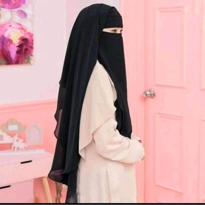 cadar niqob yaman polos sifon SILKY/sifon arab