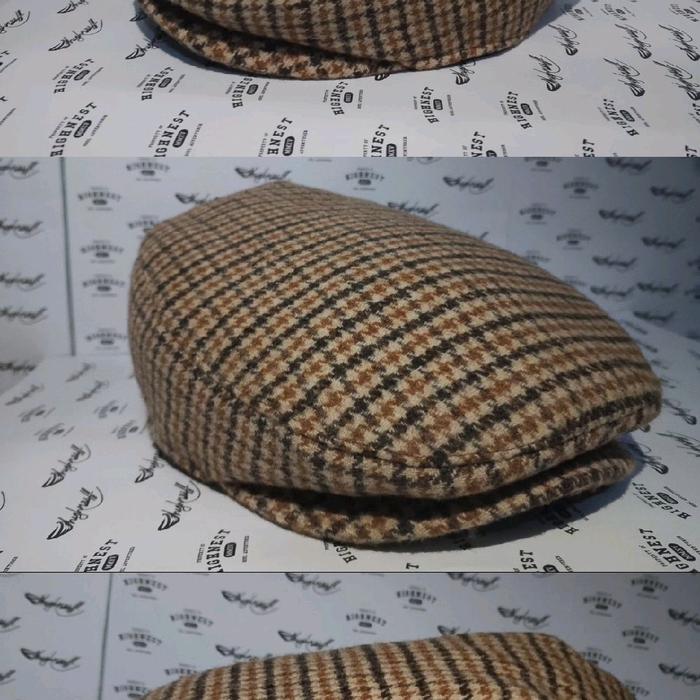Topi Flat Cap Motif Kotak-Kotak untuk Pria dan Wanita