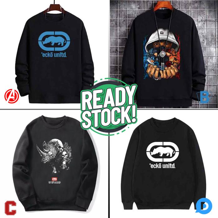Sweater Ecko UNLTD Crewneck Bahan Cotton Fleece | Ready Stock Siap Kirim | Langsung Order Aja