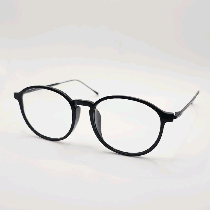 frame kacamata pria wanita bulat Thom Browne TB915 hitam glossy bisa lensa Blueray Photocromic Bluec