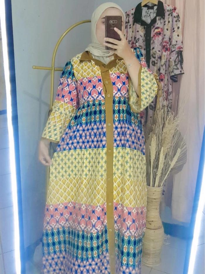 MERINDU DASTER DAYLI SARA BATIK ETNIK/GAMIS SIMPLE/GAMIS MOTIF MEWAH/DASTER SEHARI HARI/DASTER RAYON