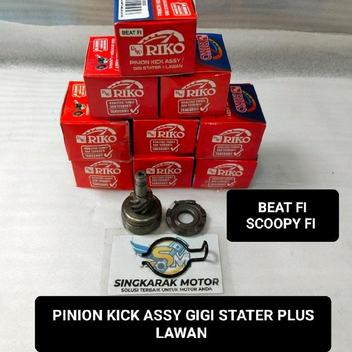 PINION KICK STATER GIGI STATER PLUS LAWAN HONDA BEAT FI SCOOPY FI RIKO ORIGINAL