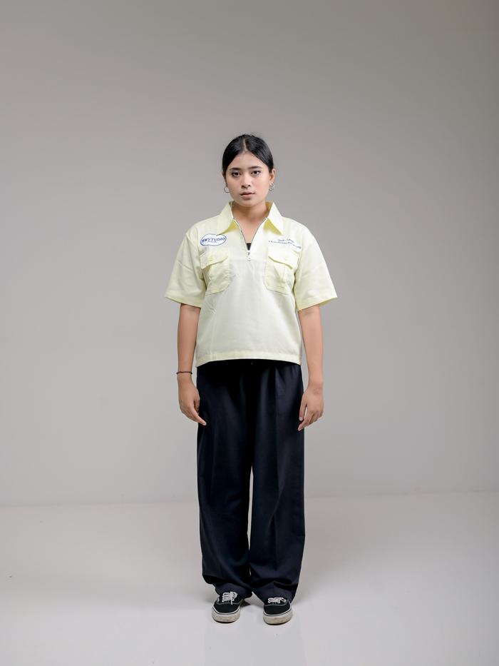 Angkeworld Workshirt Wanita Halfzip | Workshirt Boxy Wanita | Workshirt Casual Pria Wanita | Workshi