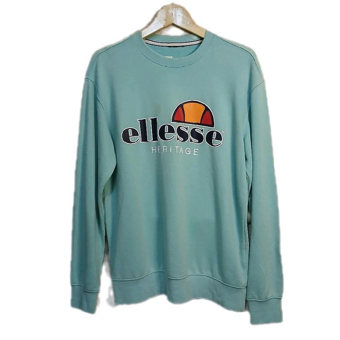 Crewneck Sweater Ellesse Heritage Hijau Mint Size L fit XL