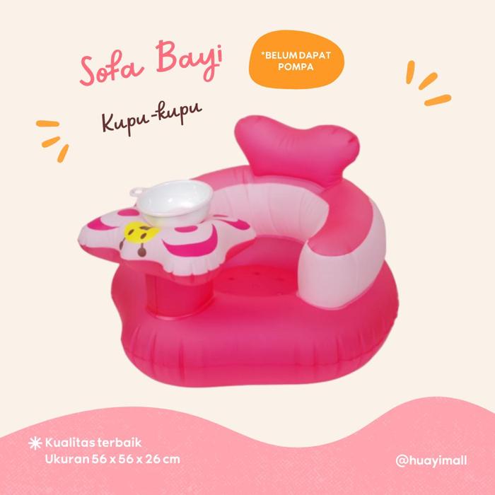 [ GRATIS POMPA ] Kursi Bayi / Sofa Bayi Tanpa Musik Varian Kupu-kupu Untuk Belajar Duduk Atau Makan 