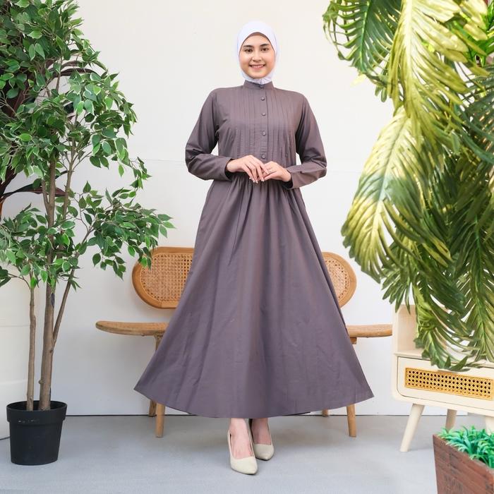 #6013 Gamis Polos Gz / Gamis Wanita Polos / M-L / Matt. Katun Paris / Brand Guangzhou Fashion