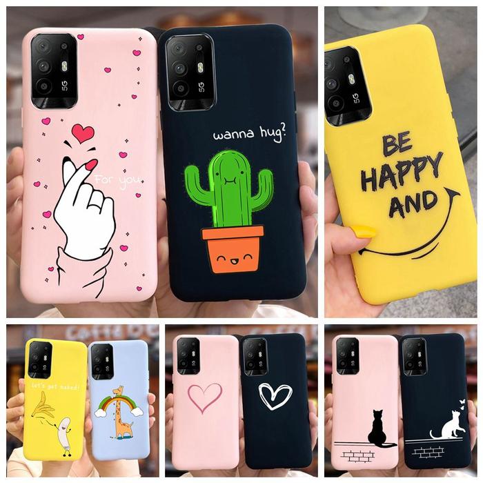 Cute Candy Painted Cover For Oppo A94 5G Case Reno5 Z Soft Silicone
