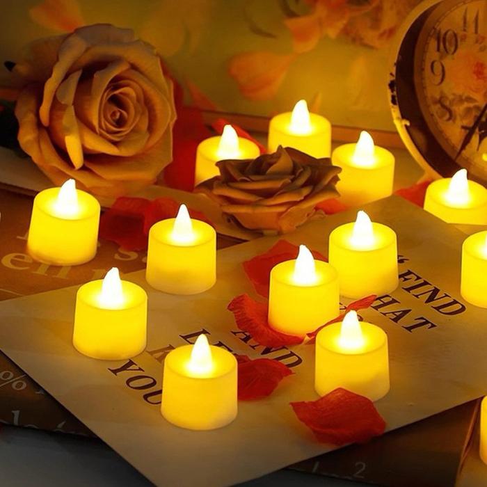 Lilin led kuning 1 kotak 24 pcs/lilin natal/lilin terang