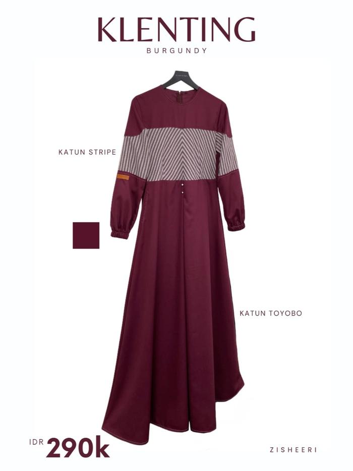 Klenting Dress By Zisheeri Gamis Katun Kekinian dengan Model yang Simple dan Menawan